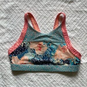 Athleta Girl Bikini Top Medium 8/10 Floral Multicolor